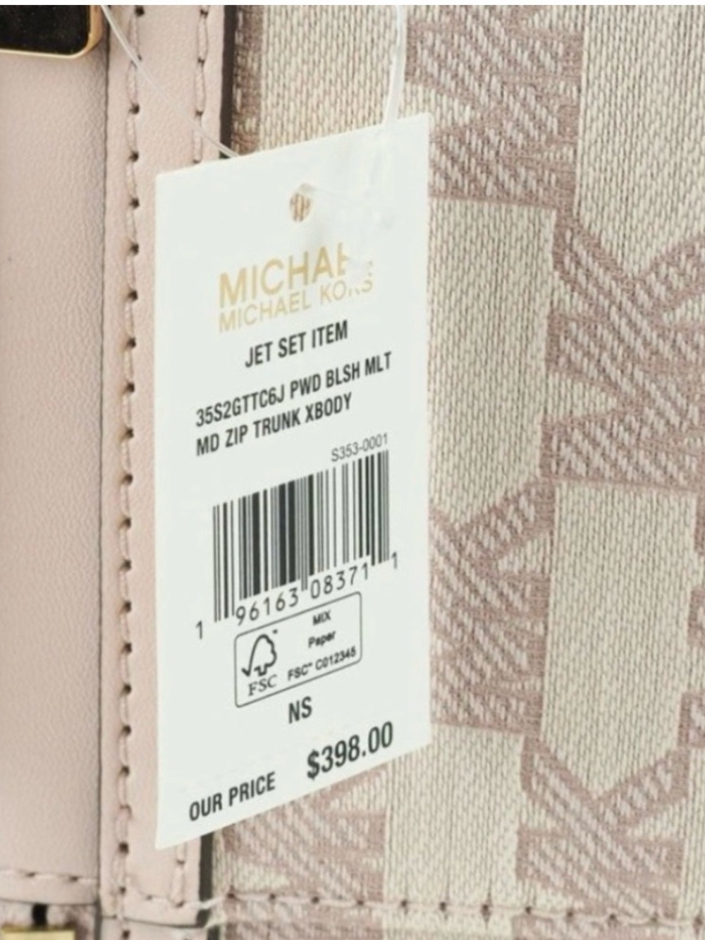 Michael Kors Light Pink Logo Vanity cosmetic bag with adjustable strap - Picture 4 of 8
